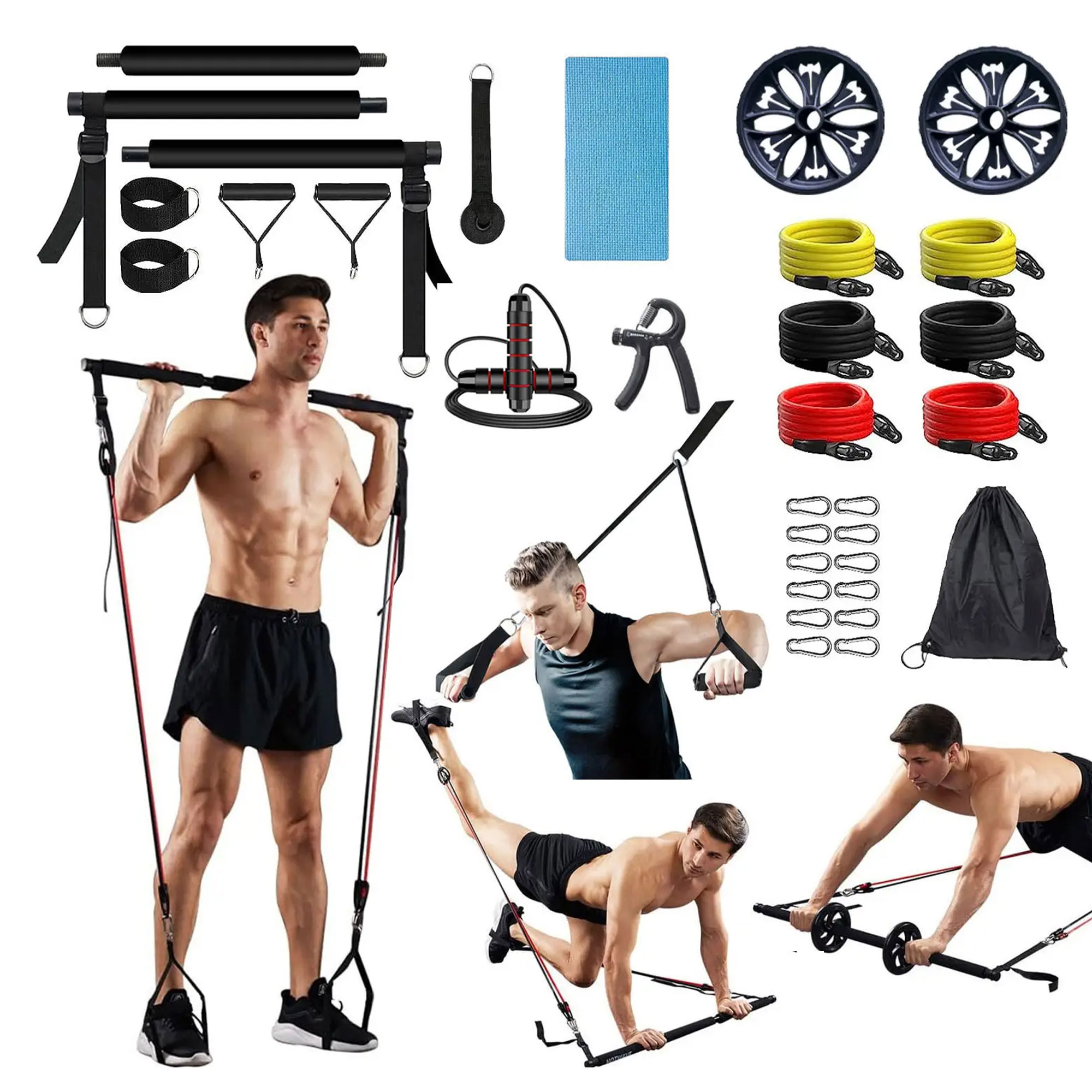 باندل البيلاتيس والقفاز الرياضي (مجموعة أدوات بيلاتيس بار + قفاز مريح للتحكم والثبات أثناء التمارين) - الصورة 2