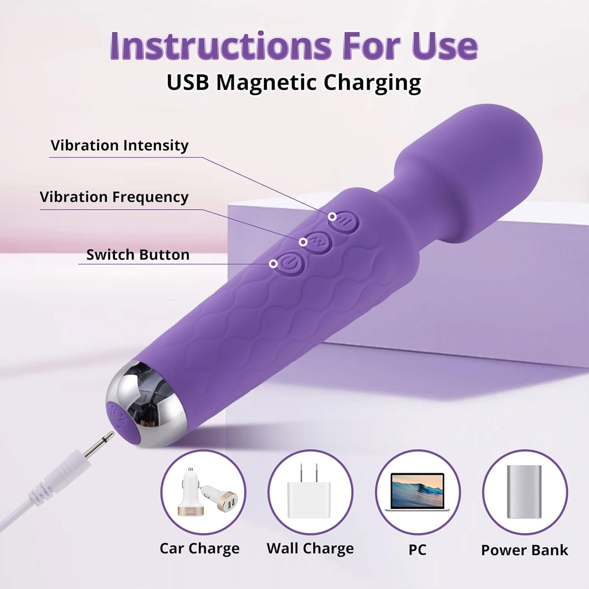 عصا تدليك الجسم القابلة لإعادة الشحن عبر USB - الصورة 5