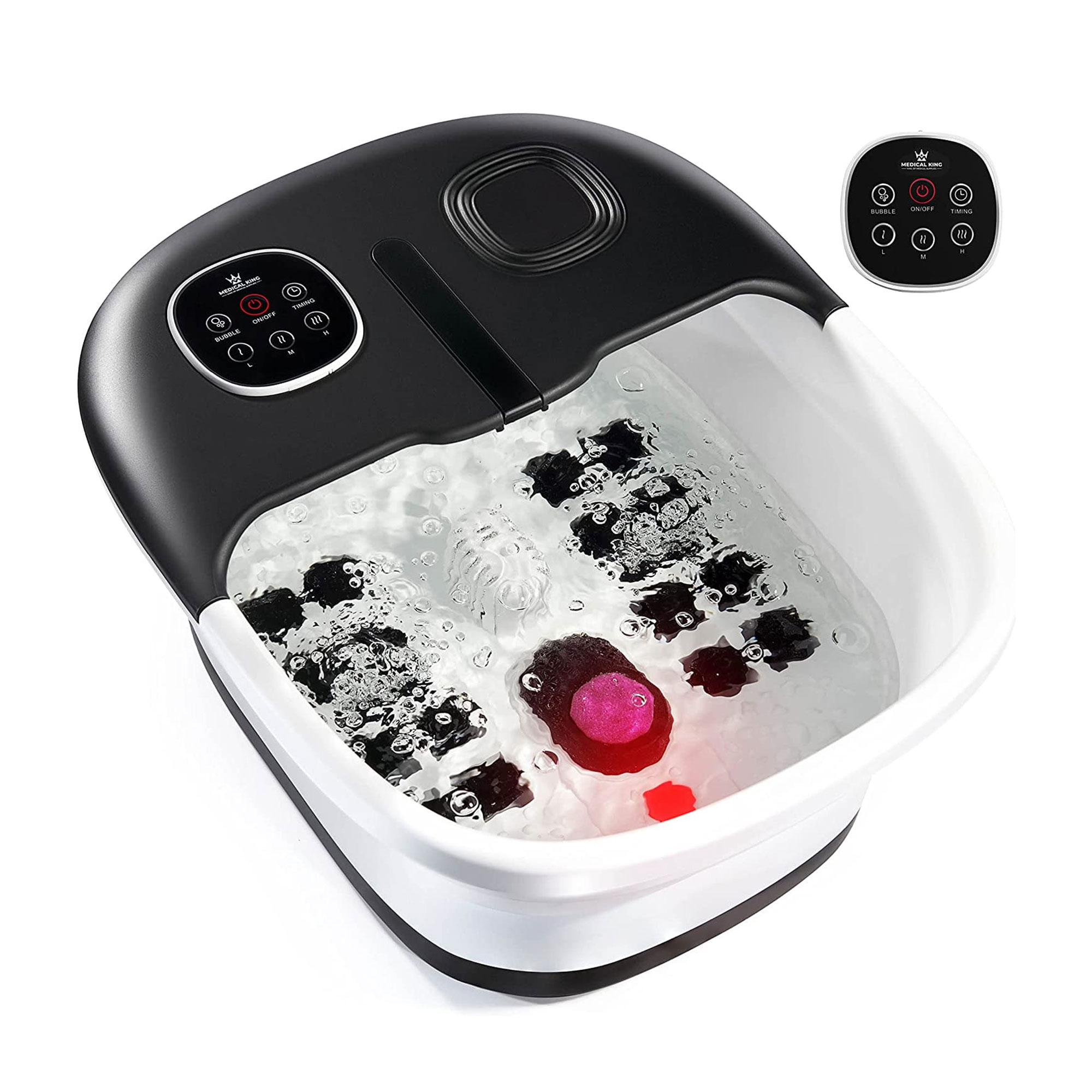 جهاز سبا القدم المنزلي القابل للطي بالتدفئة والفقاعات والمساج - الصورة 2