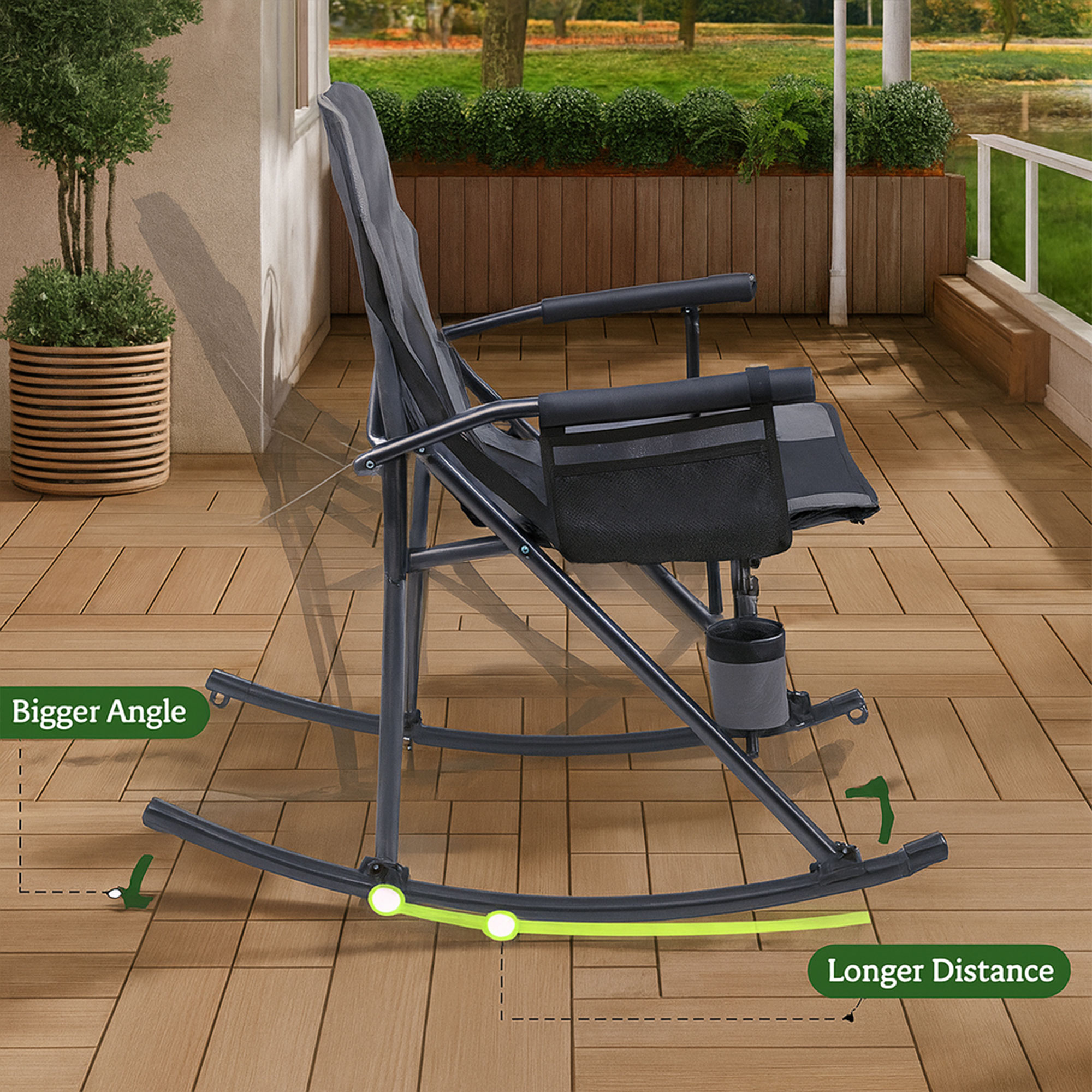 كرسي تخييم هزاز محمول 2 في 1 - الصورة 2