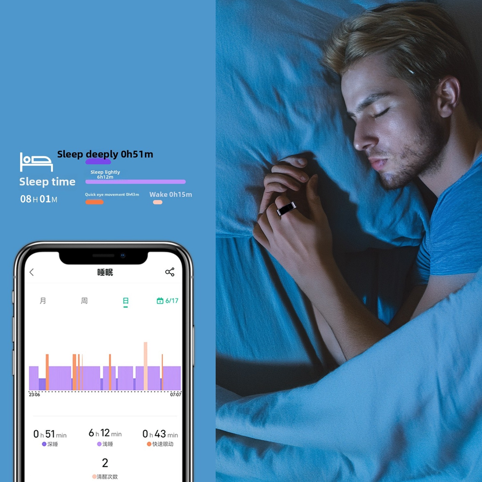 خاتم ذكي معدني مع جهاز مراقبة الصحة - الصورة 3
