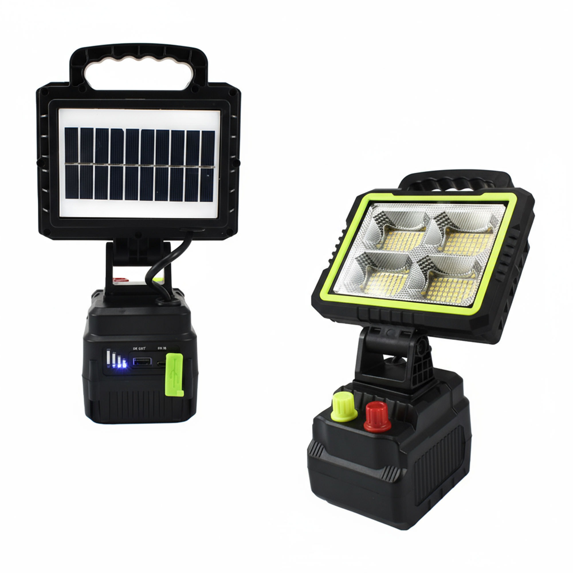 مصباح كشاف محمول يعمل بالطاقة الشمسية متعدد الوظائف - الصورة 4