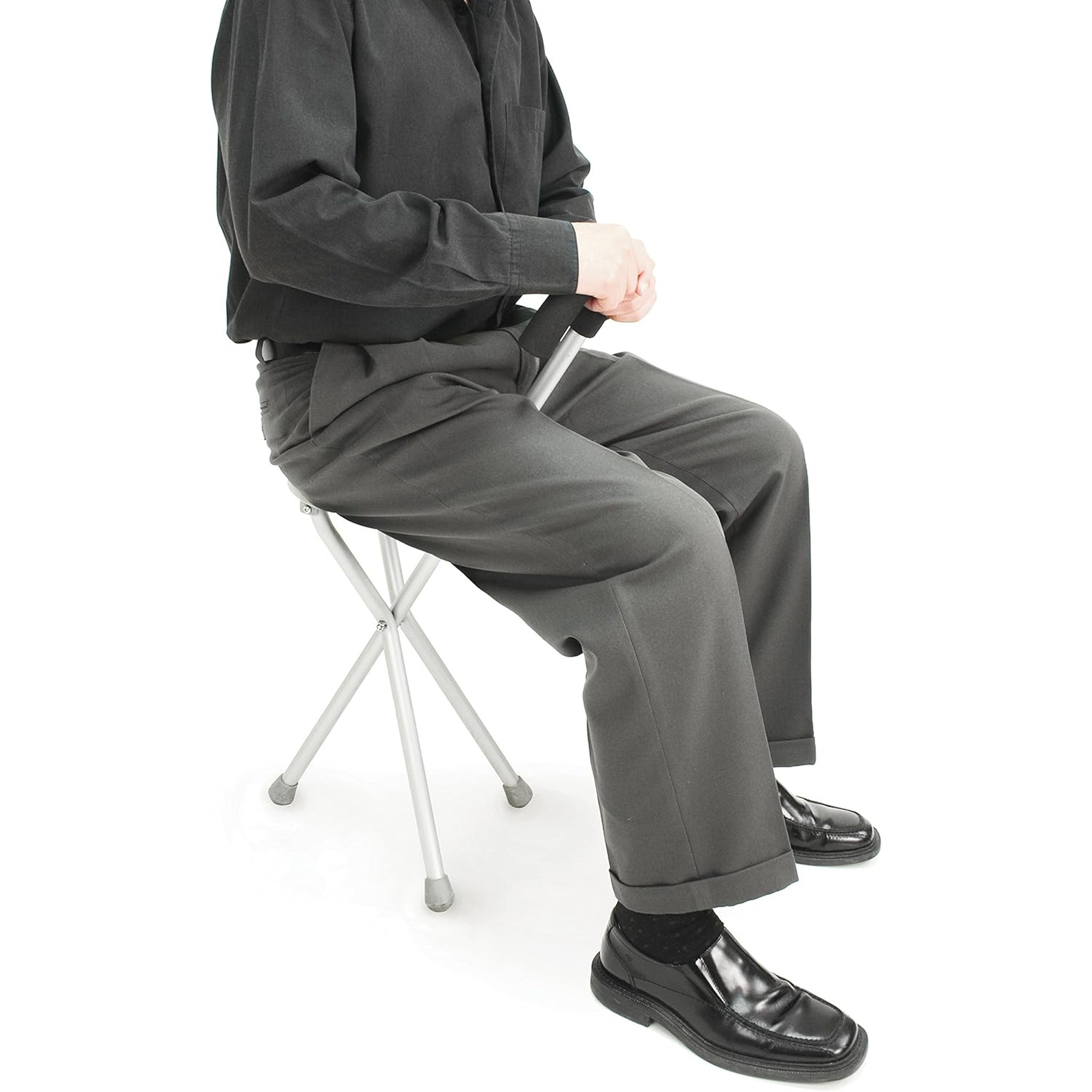 عصا كبار السن ذات ثلاثة أرجل مع مقعد - الصورة 2