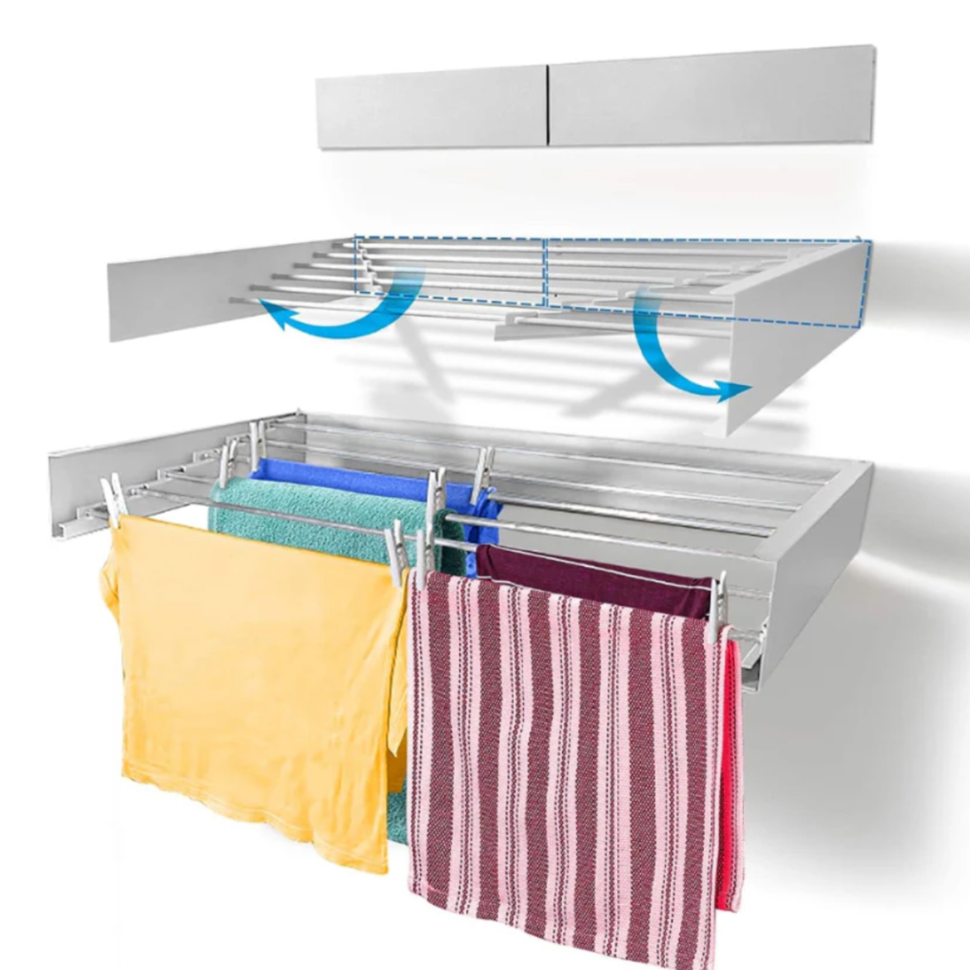 رف تجفيف الملابس يثبت على الحائط - الصورة 4